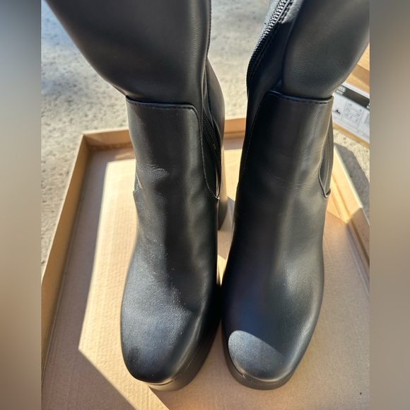 Steve Madden Hoopla Platform Block Heel Booties in Black - Picture 2 of 7